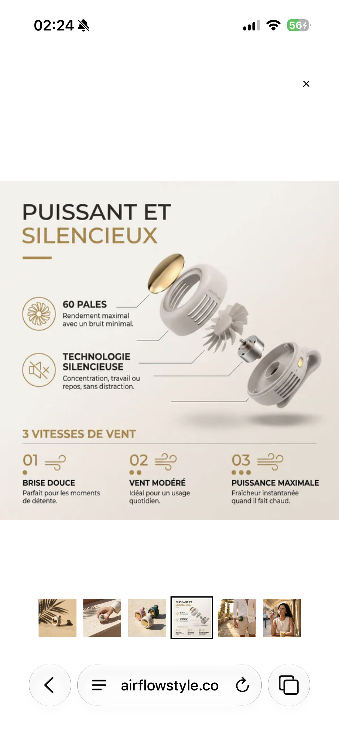 AirFlow Mini Ventilateur 360°